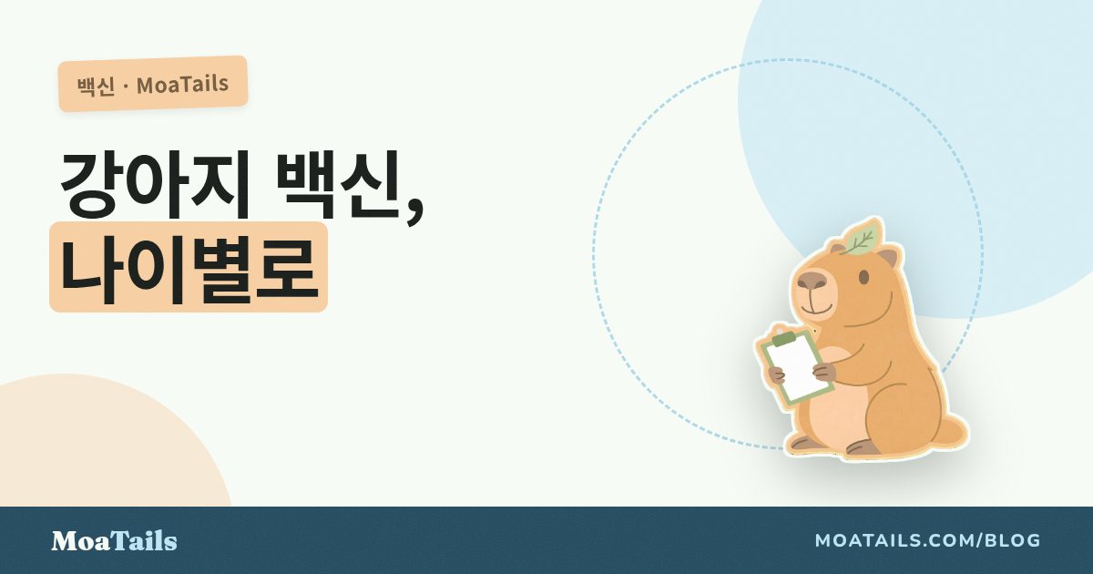 강아지 예방접종, 나이별로 언제 무엇을 (그리고 왜) 맞을까